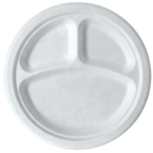 EP-P007NFA 10" 3COMPT PLATE RENEWABLE COMPOSTABLE 500/CS