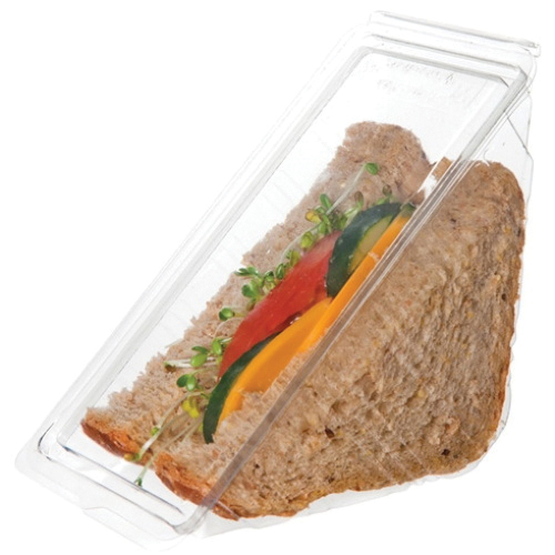 EP-SWH3 Clear SANDWICH WEDGE CONCOMPOSTABLE 500/CS *SO*