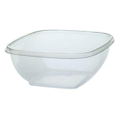 18032B300 32oz  Clear Square Medium Bowl 7.5x7.5 300/cs
