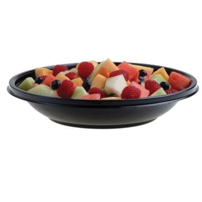 93032A100 32oz Black Shallow PET Bowl 100/CS