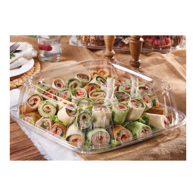 C1612 12" Clear Square Platter w/Lid 25/CS