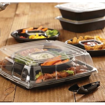 C78160050D25 16" Black 4-COMP WITH CENTER COMP PLATTER WITH LID 25/C