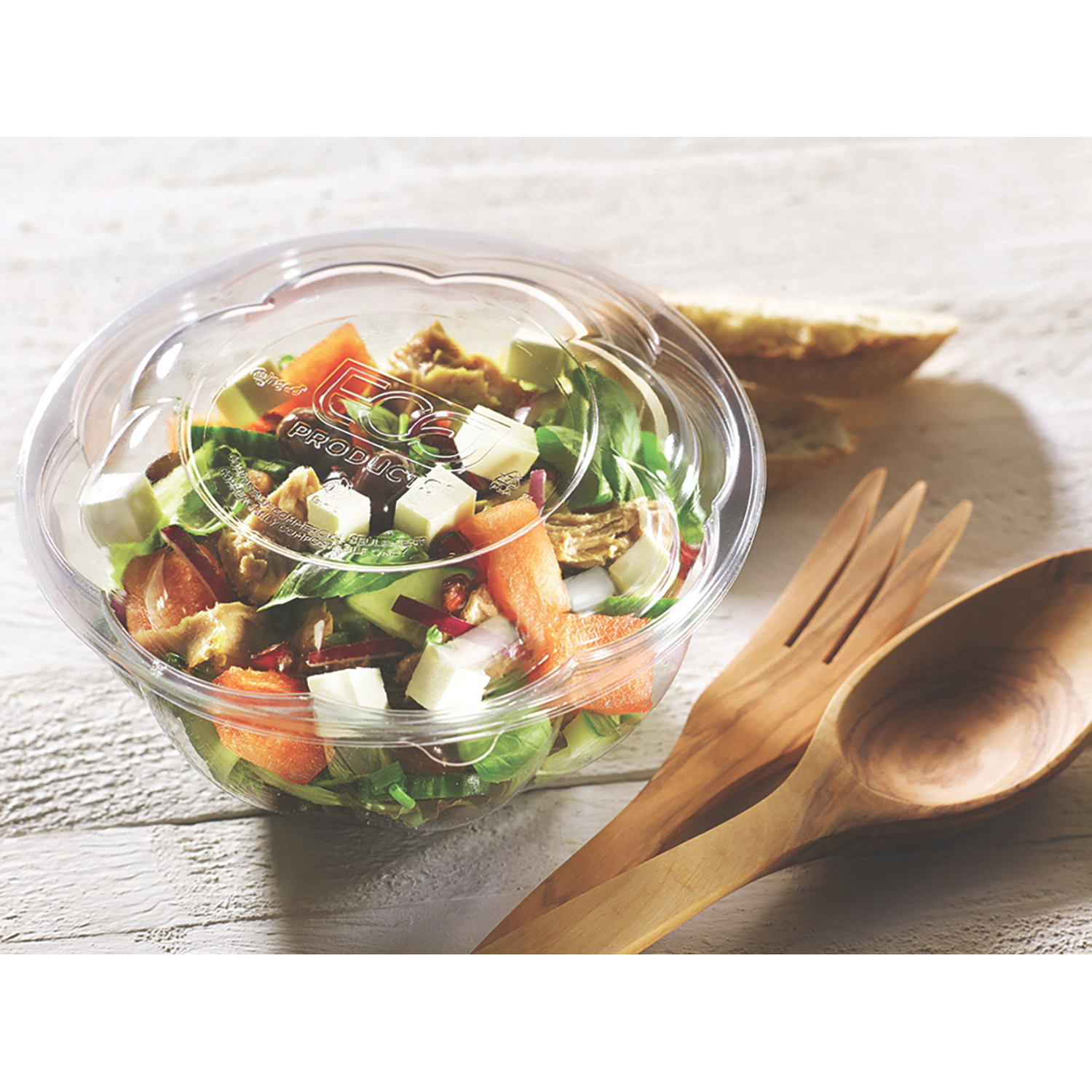EP-SB24 24 OZ PLA BOWL W/LID150/CS COMPOSTABLE