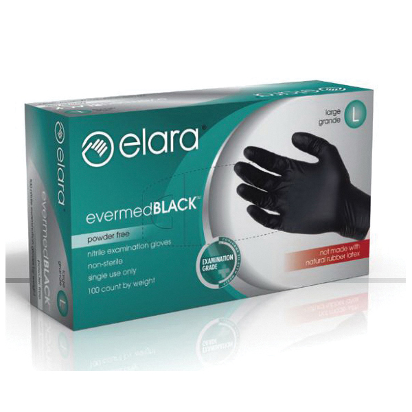 MD BLACK NITRILE GLOVES  1M/CS MN202BK PF