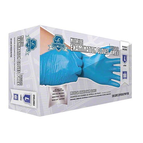 Empress Nitrile Blue Glove LG PF 10/100 Case