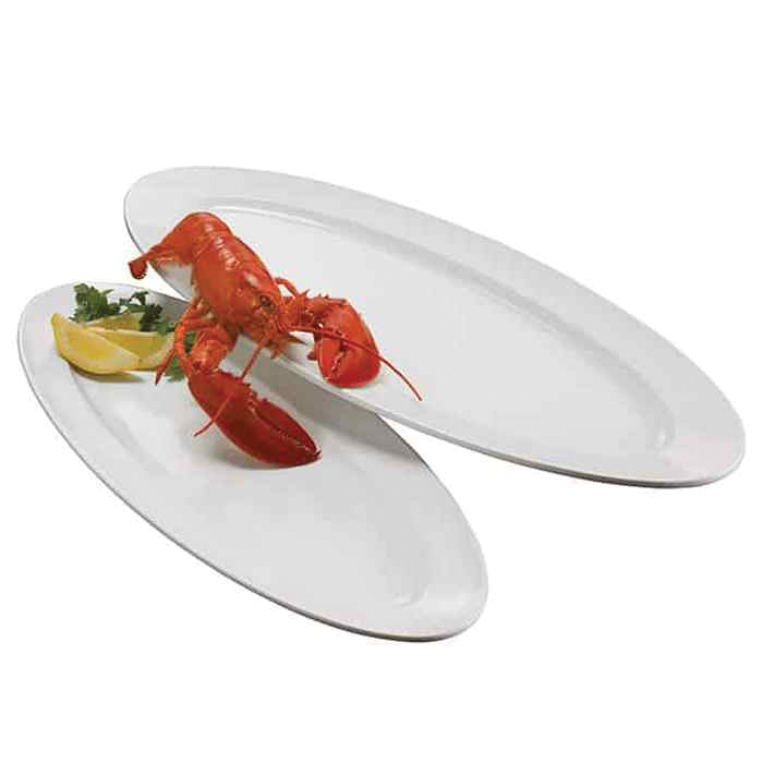 MEL49 PLATTER PLASTIC 24X9 OVAL MELAMINE WHITE EA