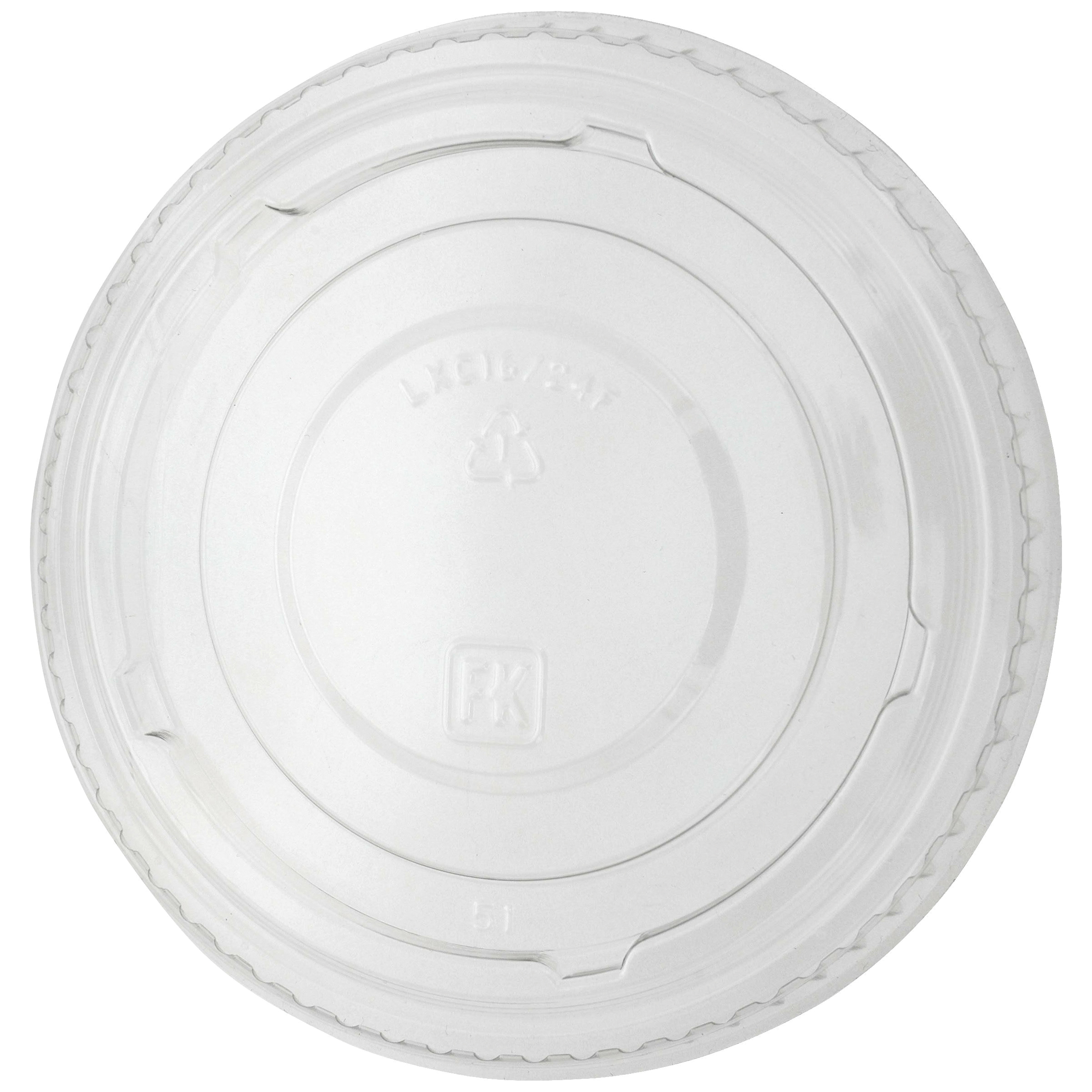 LGC16/24F CLR NO SLOT FLAT LID 1M/CS  COMPOSTABLE