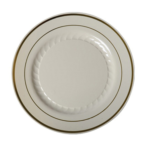 506-BO 6" BONE PLATE W/GOLD RIM  150/CS