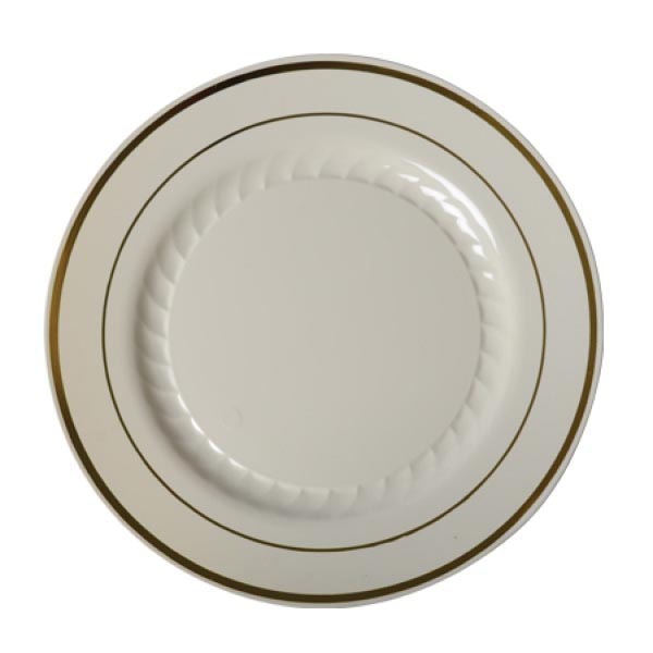 509-BO 9" Bone Plate w/Gold Rim 120/cs