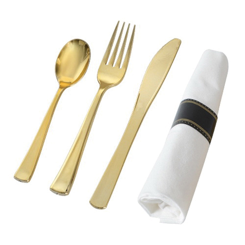 Napkin Roll Fork/Spoon/Knife Gold 70/cs