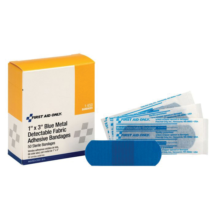 1-650  1X3 BLUE BANDAIDS 50/BX