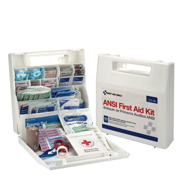 FIRST AID KIT 50 PEOPLE ANSI MOUNTABLE PLSTIC