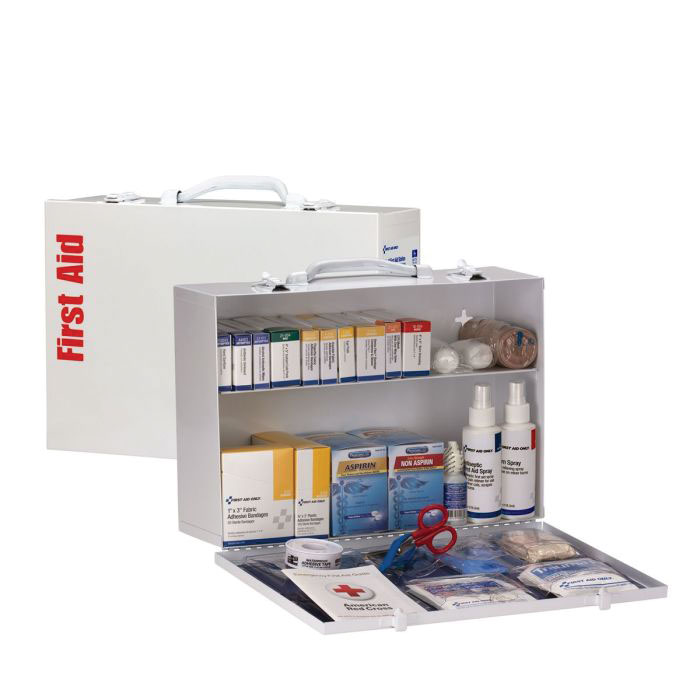 90572 FIRST AID CABINET WITH MEDS2-SHELF  ANSI A+  METAL