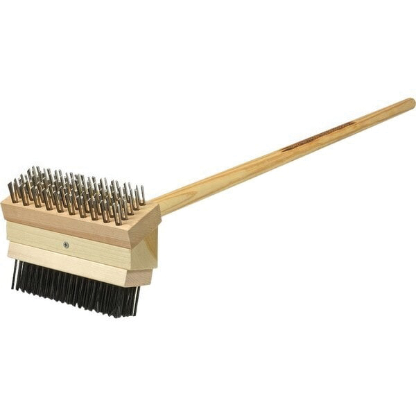 133-1651 BBQ GRILL BRUSH DOUBL48" WOOD HANDLE - EA -