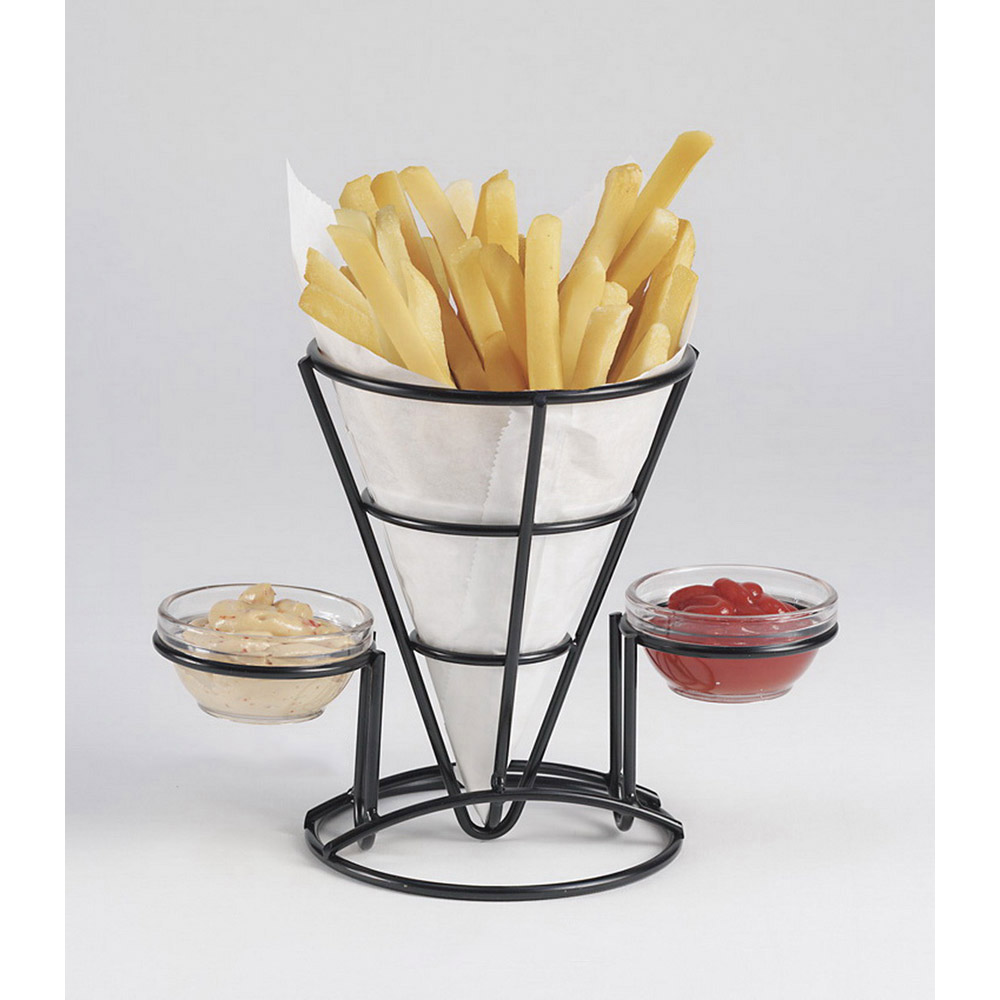 4-361644 BASKET FRY CONE 5X7 POWDER COATED BLACK - EA