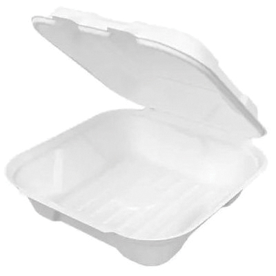HFA240 8" White Fiber Hinged Container 200/cs