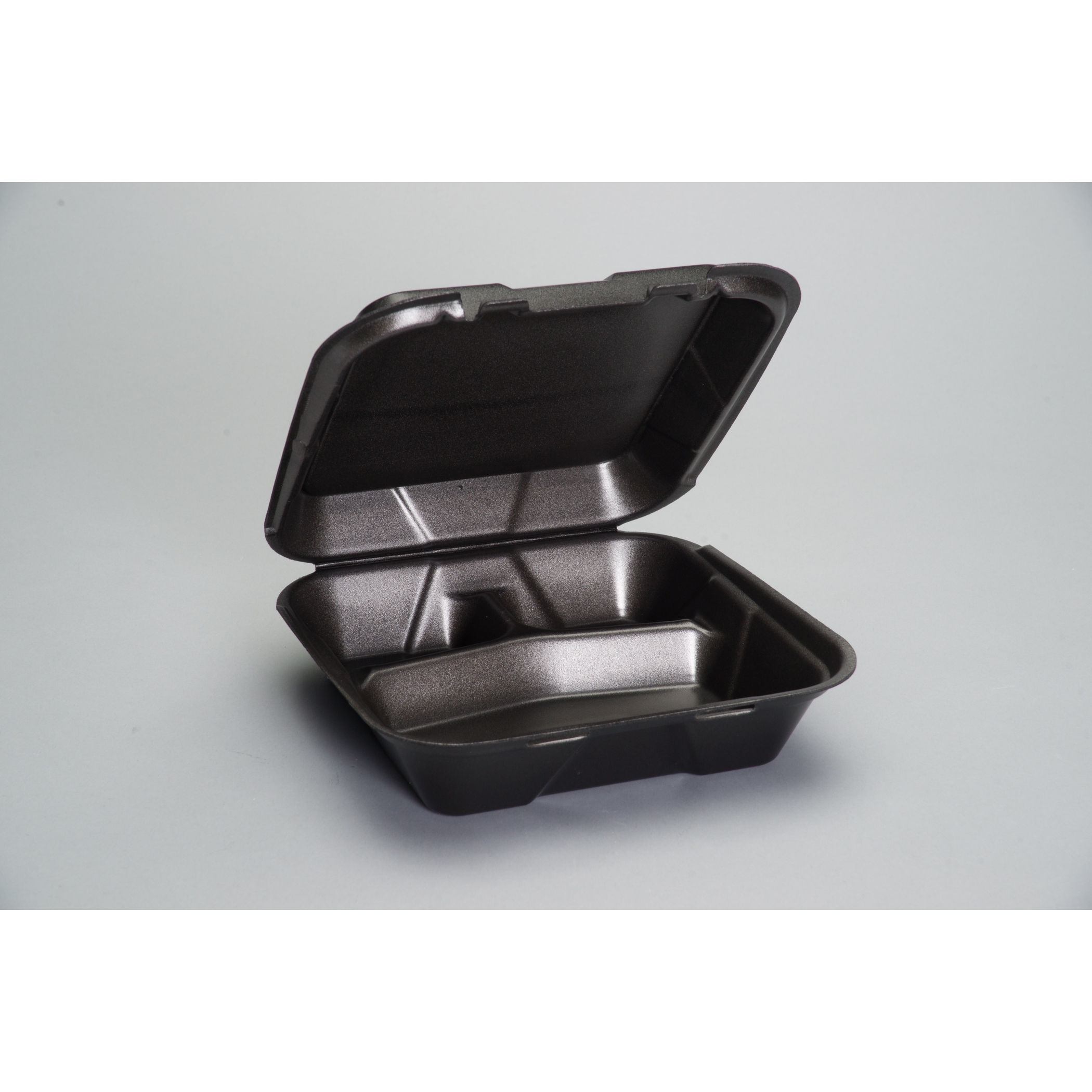 SN203V-3L 3-COMP Black Hinge Foam Container Vented 200/CS