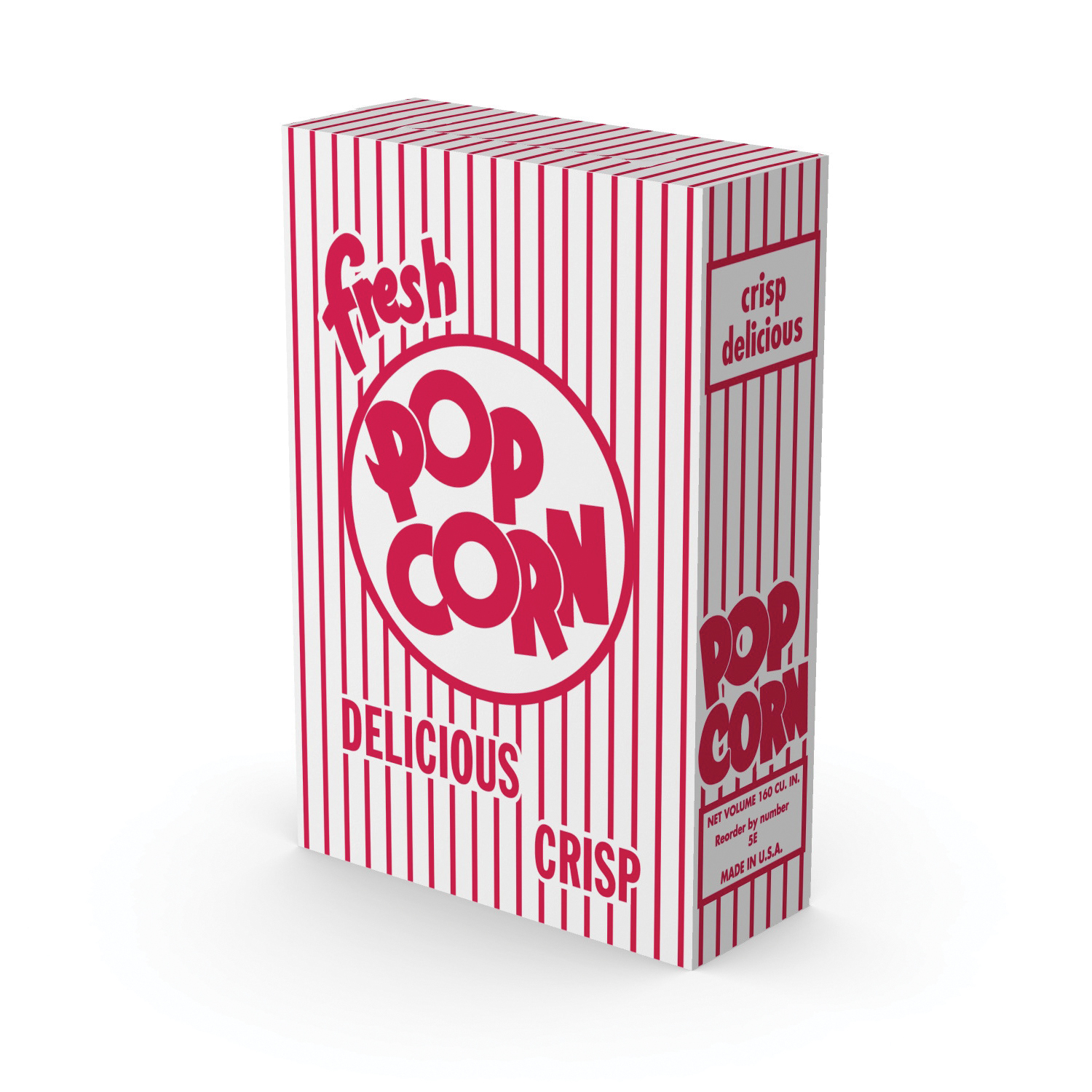 FCFW-66 5E POPCORN BOX 250/CS 6.5X2.5625X9.625