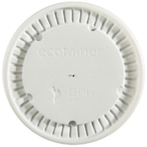 LFRFHE-32 FLAT WHT LID NO HOLE COMPOSTABLE  500/CS