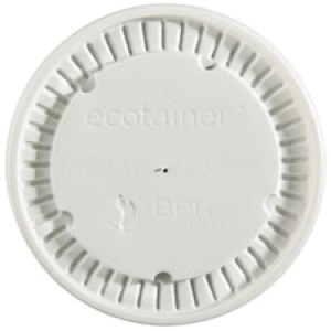 LFRFHE-32 FLAT WHT LID NO HOLE COMPOSTABLE  500/CS