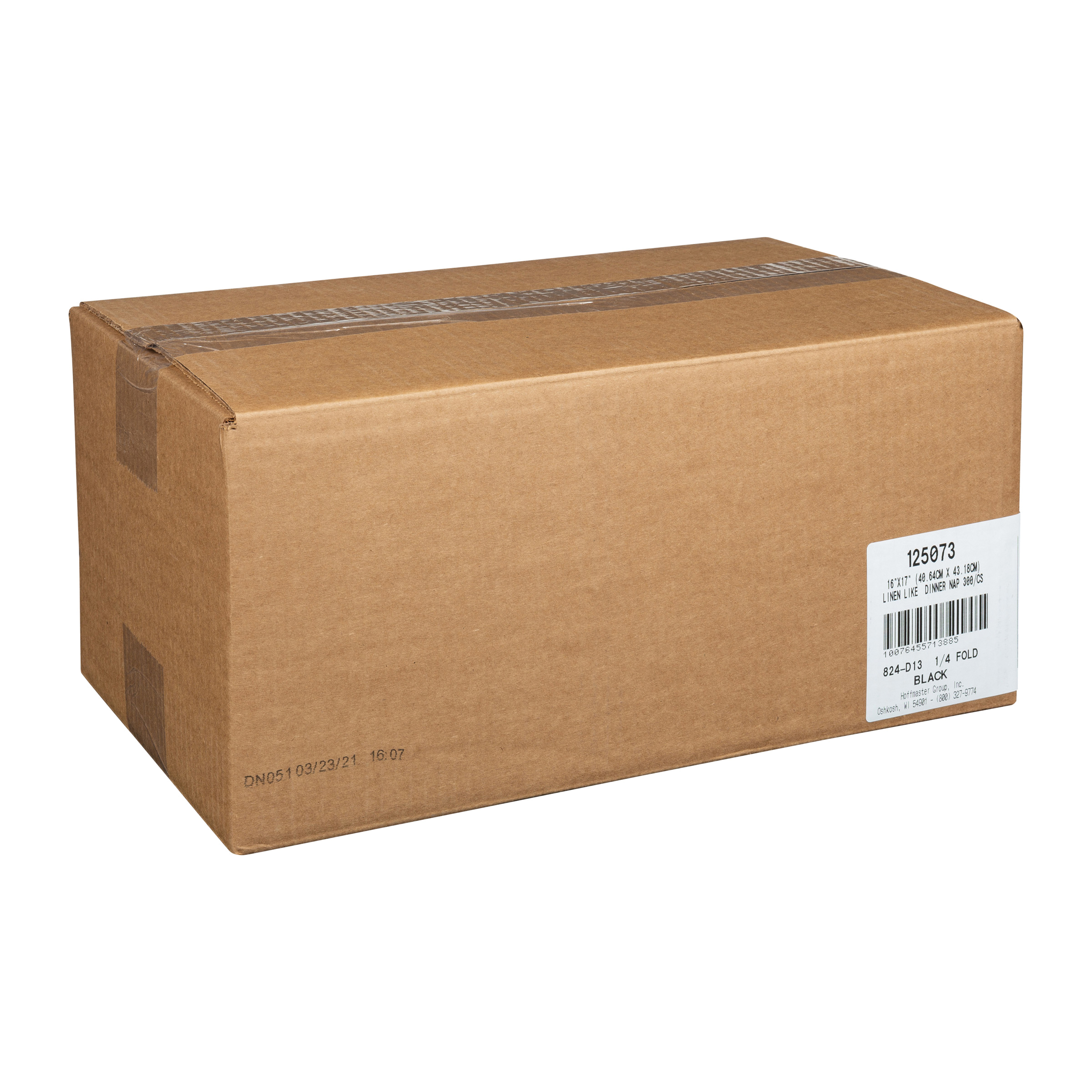 16x17 1/4 fold Black Linen Like Dinner Napkin 300/cs