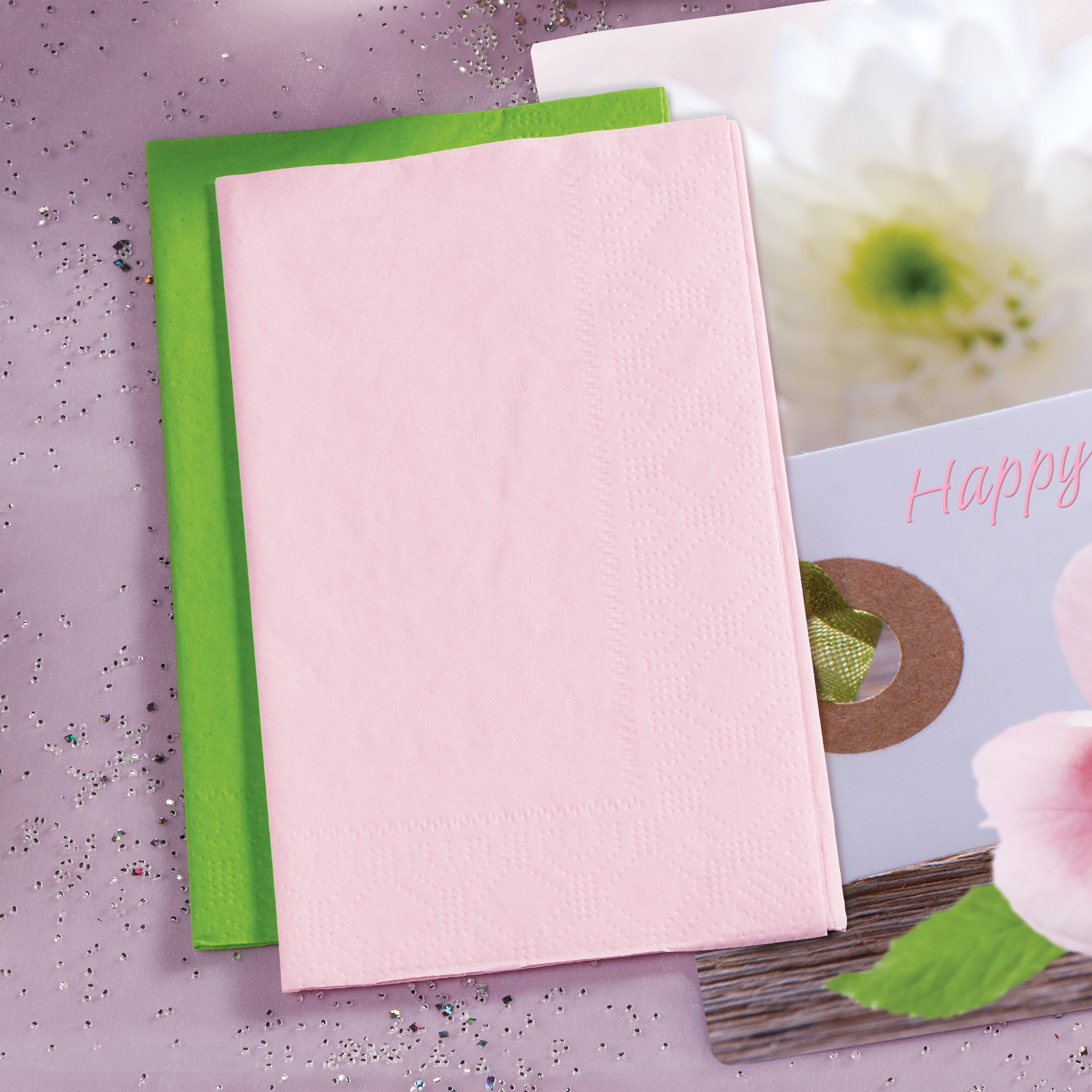 Dinner Napkin Pink 15x17 1/8fold 1M/cs