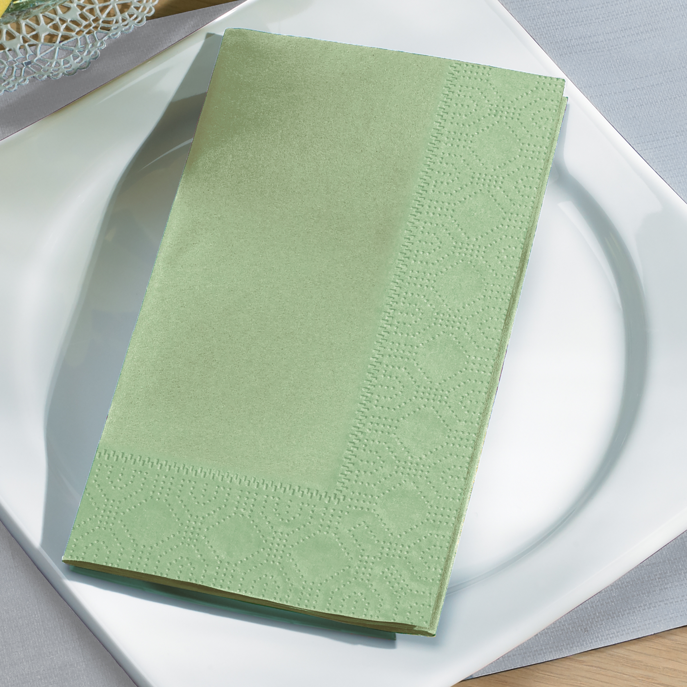 180546 15X17 SOFT SAGE NAP 1M/2 PLY DINNER NAP 1M/CS