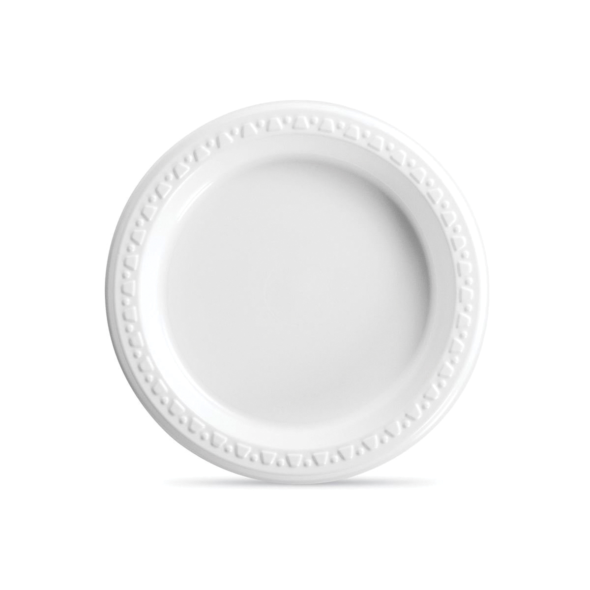 6" WHITE PLASTIC PLATE 1M/CS