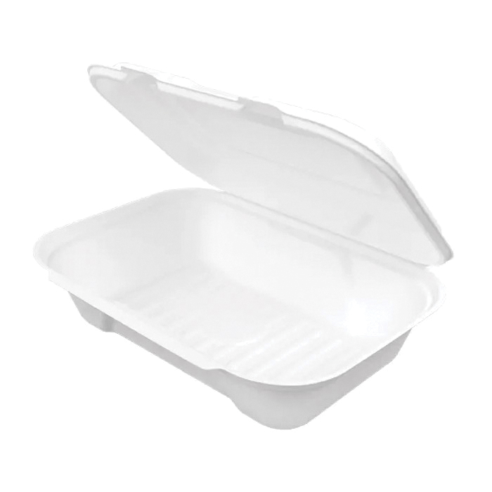 HFA206 9x6 White Hinged Rect Fiber Container 200/cs