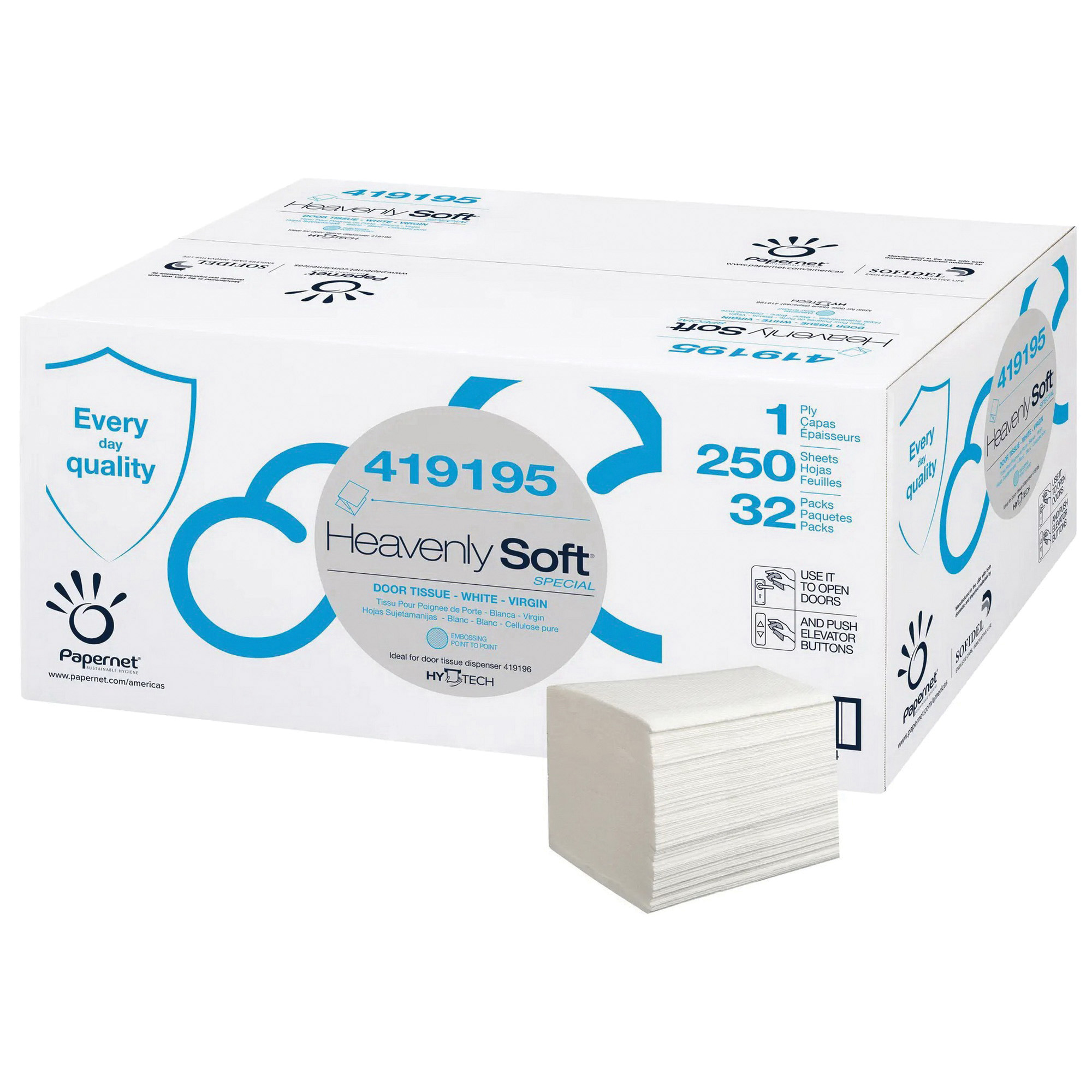 419195 DOOR TISSUE WHITE 32/250/CS