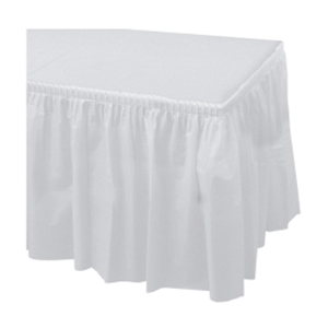 110010 29X14 WHT TABLESKIRT6/CS PLASTIC