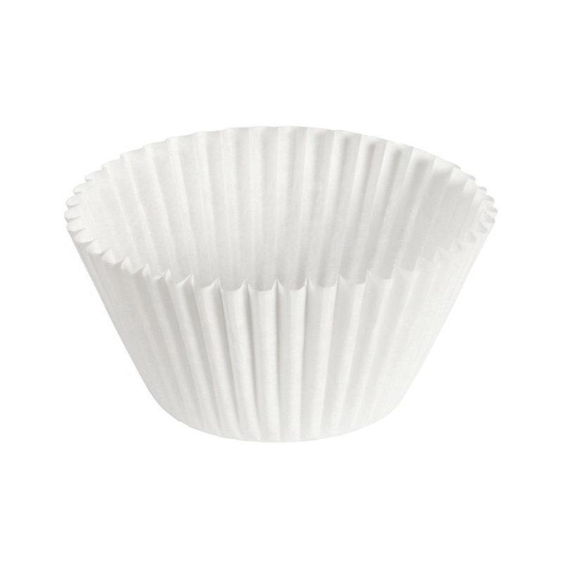 610070 6" FLUTED BAKING CUP10M/CS WHITE  2-1/4" BASE