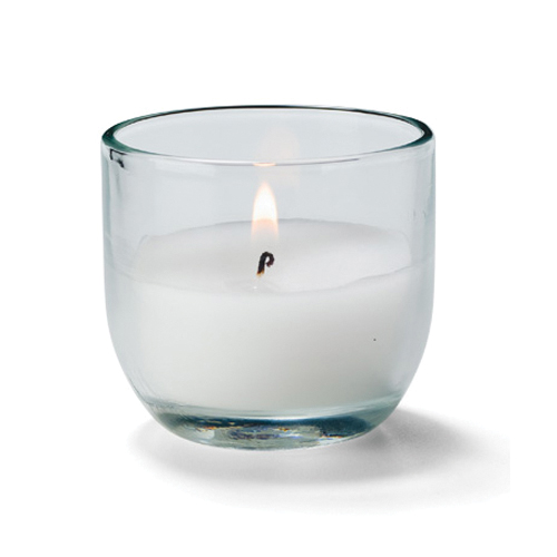 CL83048 8HR CANDLE WITH GLASS CLEAR 1-7/8X2"H 48/CS