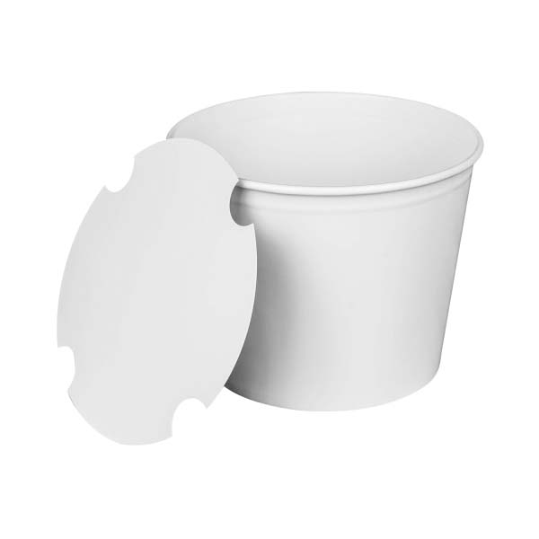 C-FB85W 85oz WHT PAPER BUCKETWITH LID 180/CS