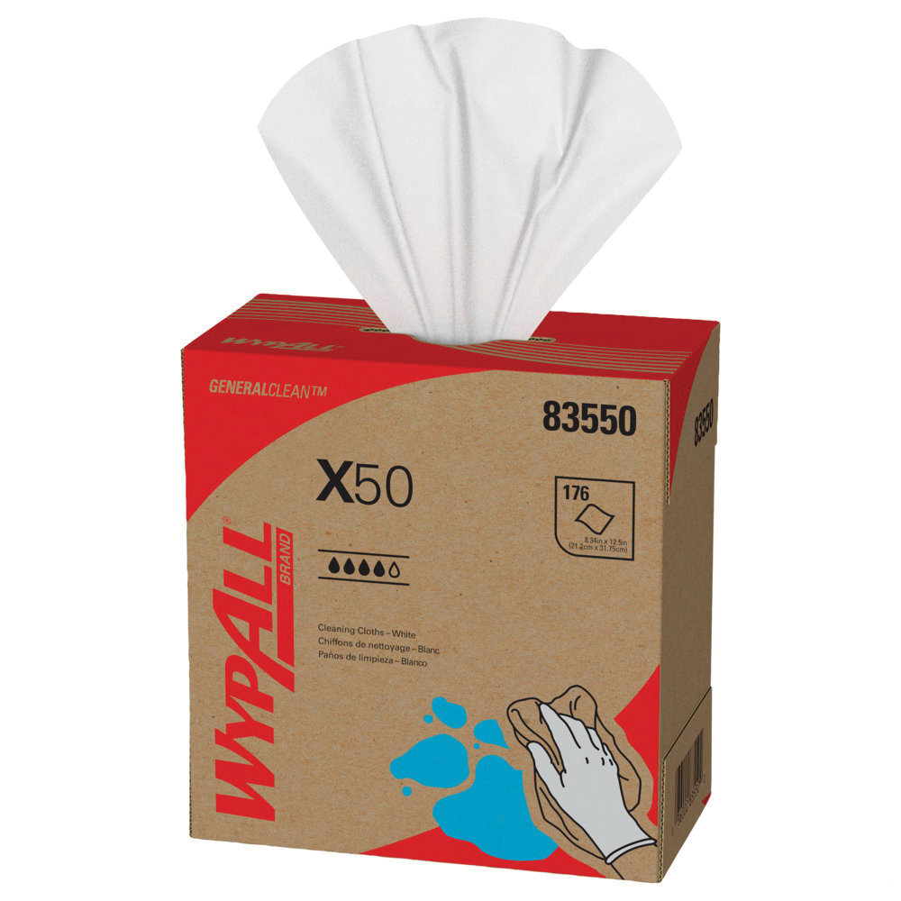 83550 WYPALL X50 WIPER 1760/CS 176 SHEET/POP UP BOX