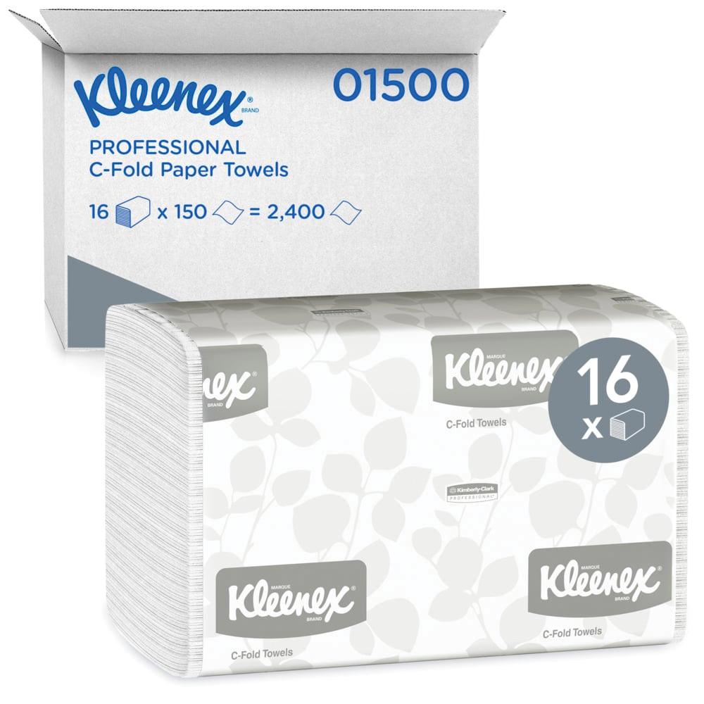 01500 KLEENEX C/F TOWEL 16/150/CS  S/O