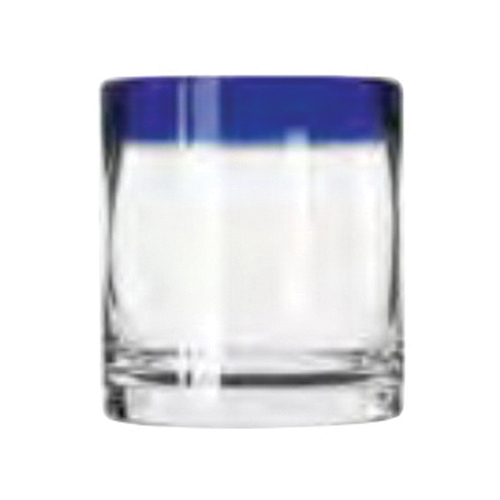 92302 GLASS 12OZ OLD FASHIONED COBALT BLUE RIM - 12/CS