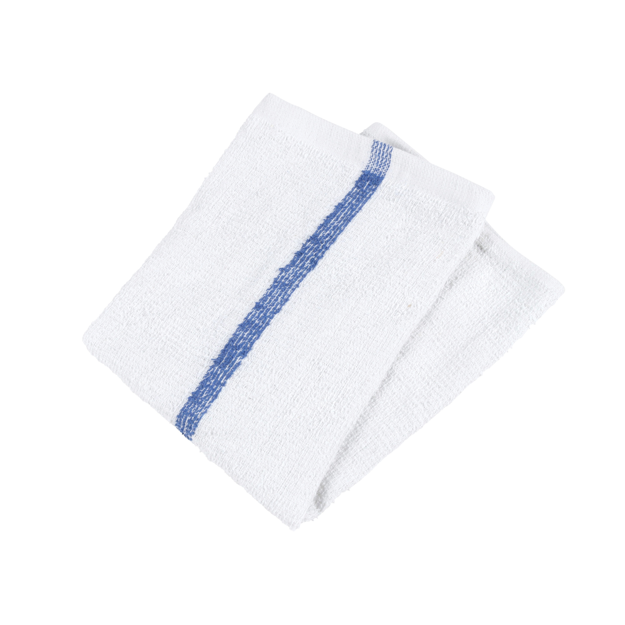 TERRY TOWEL White W/BLUE STRIPEN030-W65-5DZ  5DZ/CS