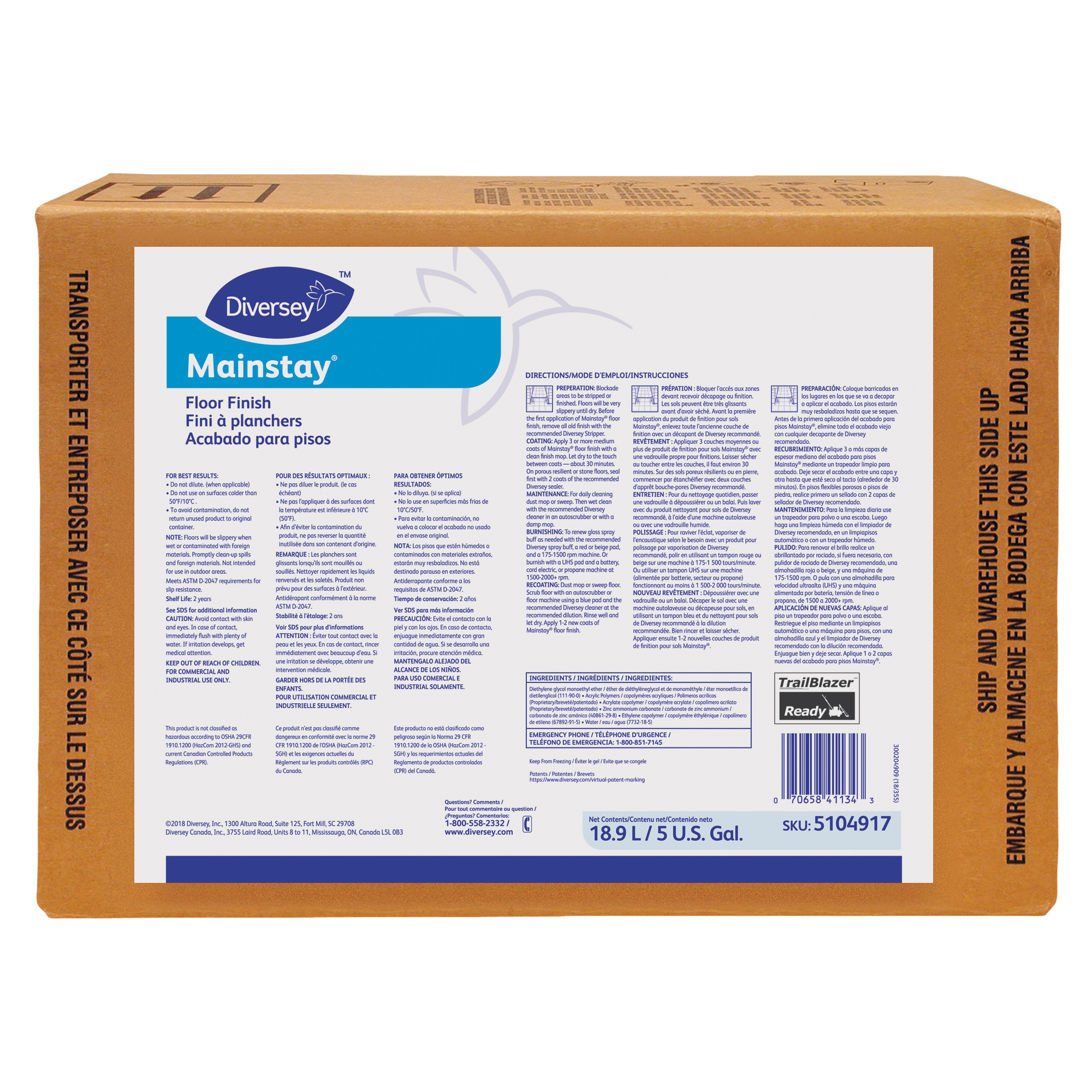 5104917 MAINSTAY FLR FINISH 5GAL BIB  S/O