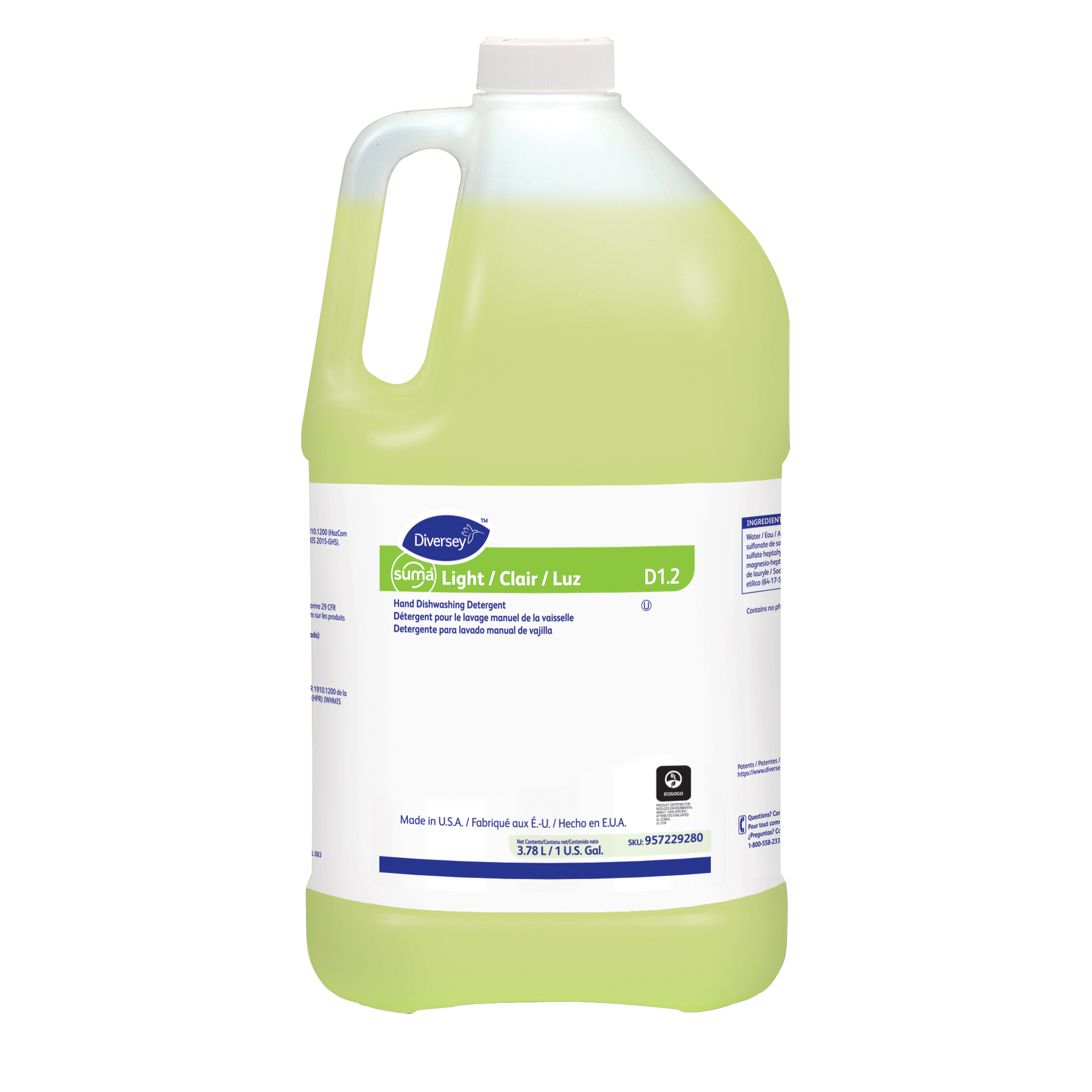 SUMA LIGHT D1.2 MANUAL 4/1GAL 957229280 DISH DETERGENT S/O