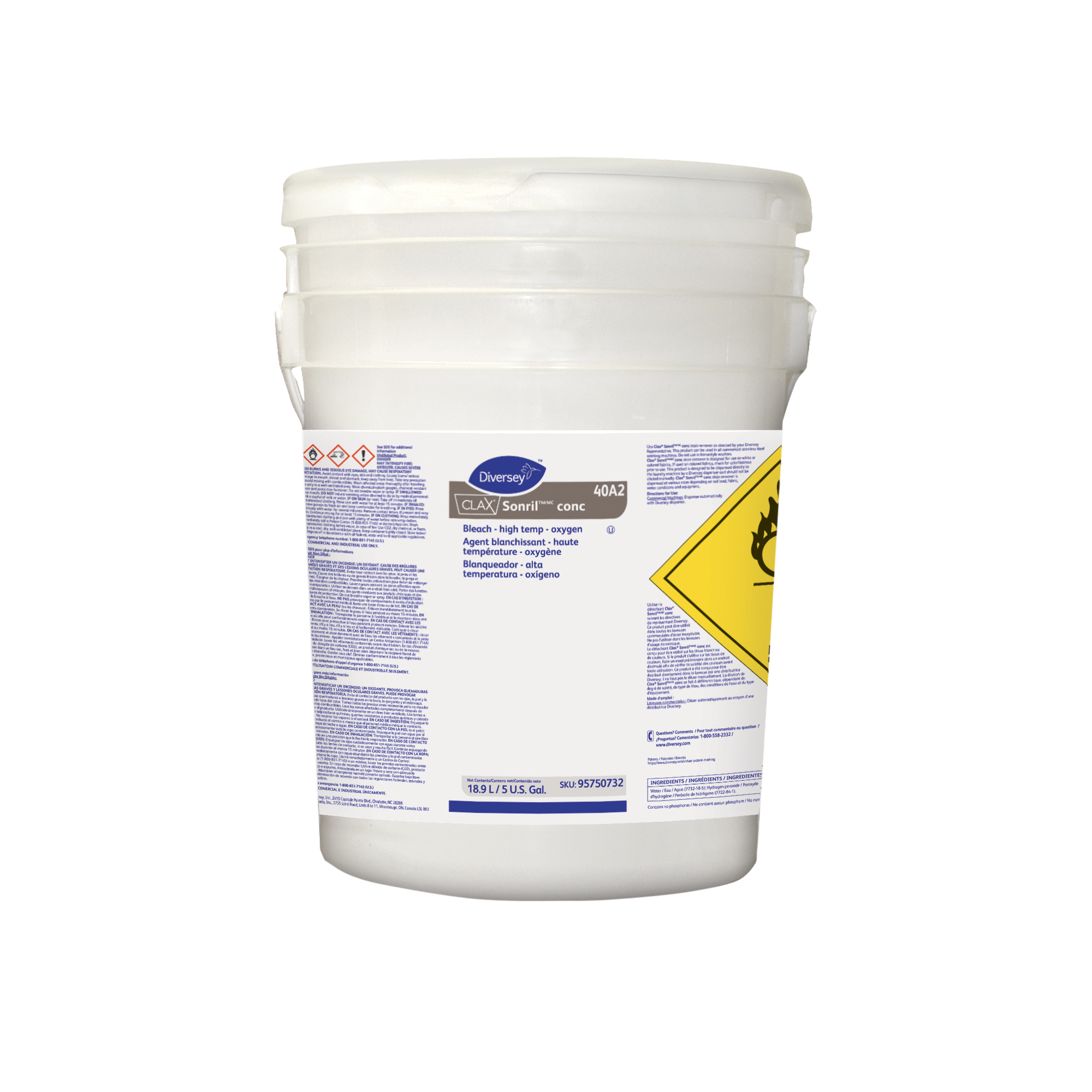 95750732 CLAX SONRIL CONC 5GAL LAUNDRY DESTAINER