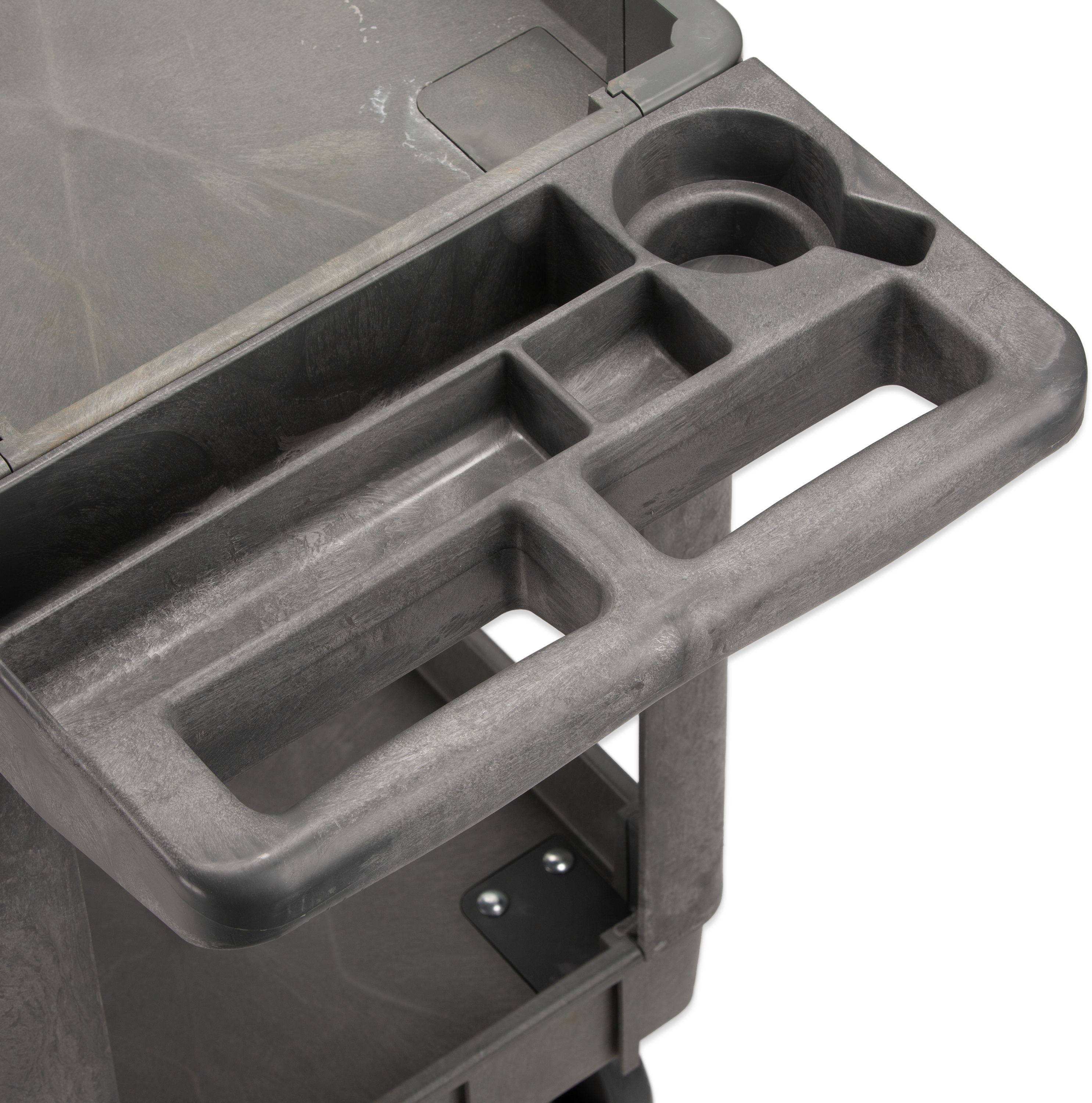 Cart Utility / Bussing 500lb - 40x17-1/4x33-1/2 - 2 Deep Bin-Shelves - 4 HD Casters - Polypropylene Gray - EA