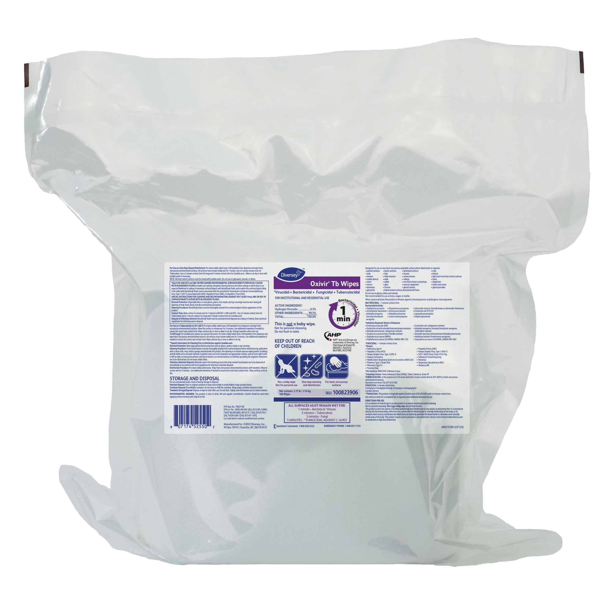 100823906 OXIVIR TB WIPES 4/CS160CT REFILL