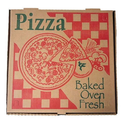 10" B-Flute Kraft Pizza Box 50/bd Corrugated Stock Print