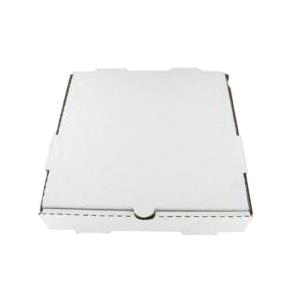 12" B-FLUTE Plain White Corr Pizza Box 50/bd 12x12x2