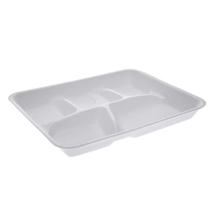 YTH10500SGBX 5 COMP SCHOOLTRAY WHITE PS FOAM 500/CS