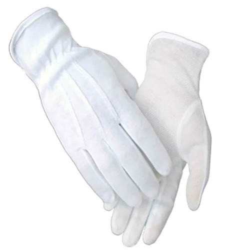 LARGE DOTTED WHITE  COTTON GLOVES- DZ -UG-013