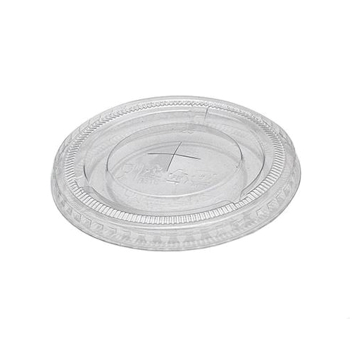 FL10PET 10OZ PET FLAT LID 2MWITH  STRAW SLOT PTLID-F78SS