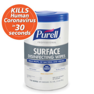 9342-06 PURELL SURFACE WIPES6/110CT DISINFECTING