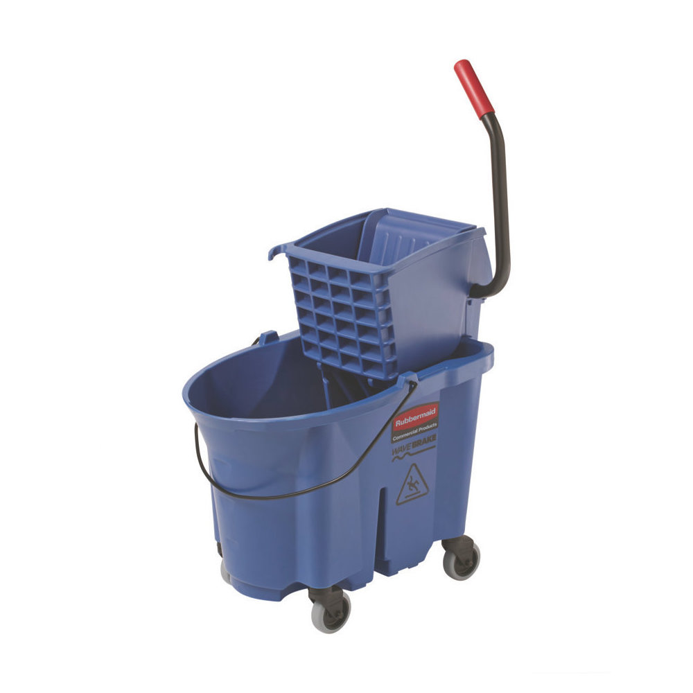 FG758888BLUE Side Press Bucket Wringer Combo 35QT Blue WaveBrake